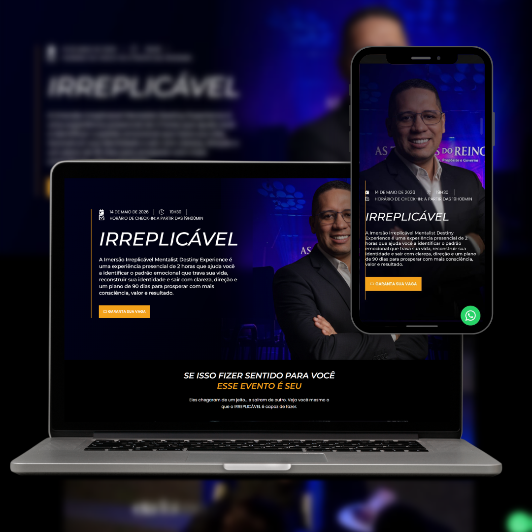 Landing page criada para Imersão Irreplicável — Evento Presencial
