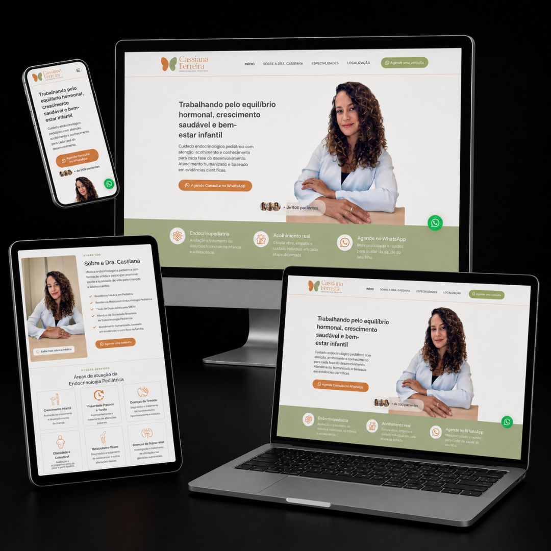 Landing page criada para Dra. Cassiana Ferreira — Saúde / Endocrinopediatria